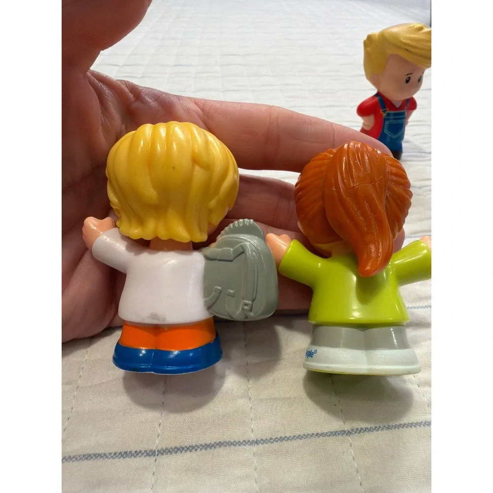 Fisher-Price Little People Lot of 5 Figures Race Car Driver Overalls Backpack